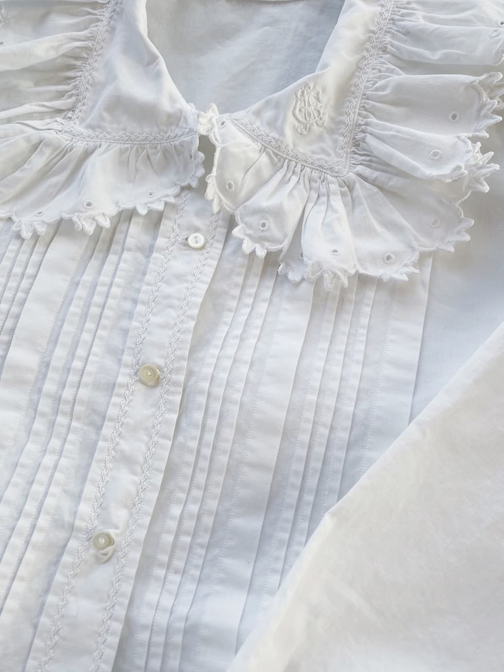 フランスアンティークコットンブラウス