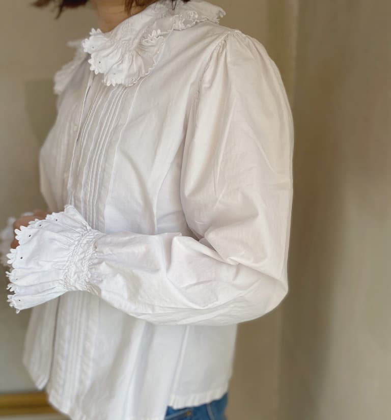 フランスアンティークコットンブラウス