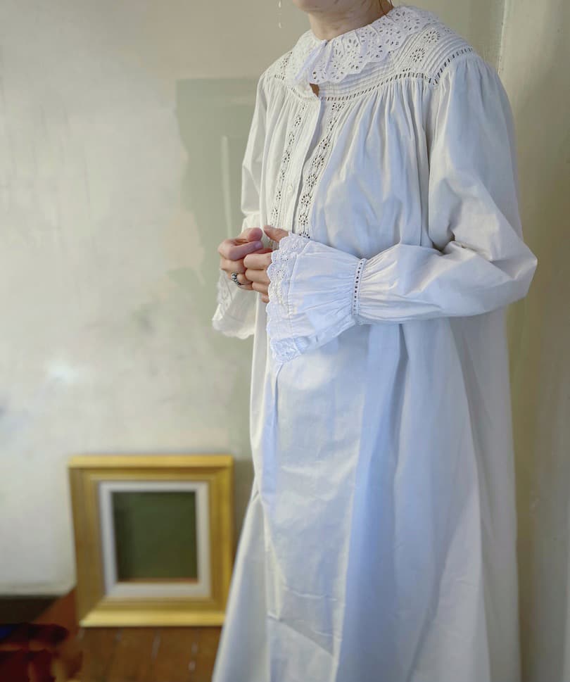 イギリスアンティークレース襟ワンピース イギリスアンティークレース襟ワンピース