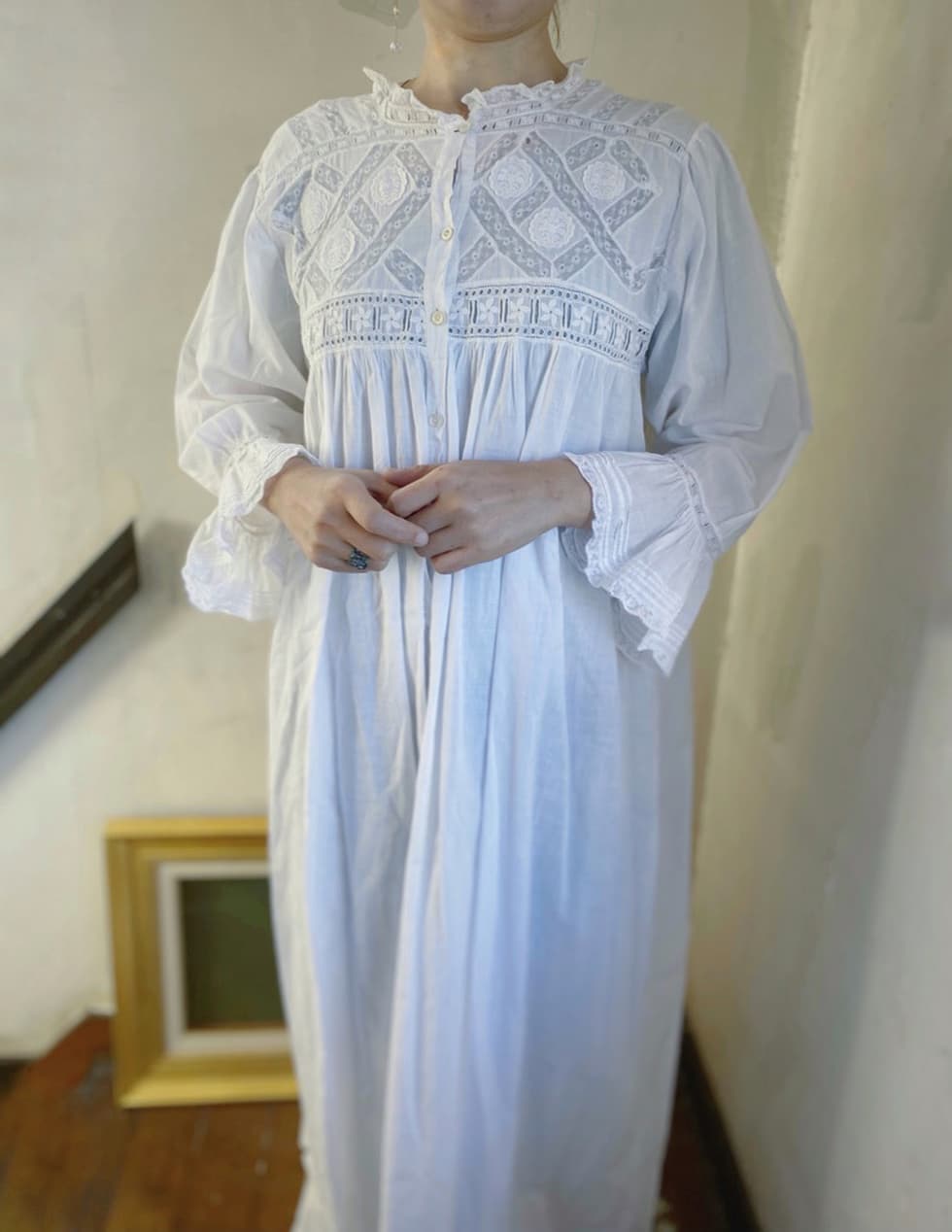 アンティークレースワンピース ヴィクトリアンナイトドレス