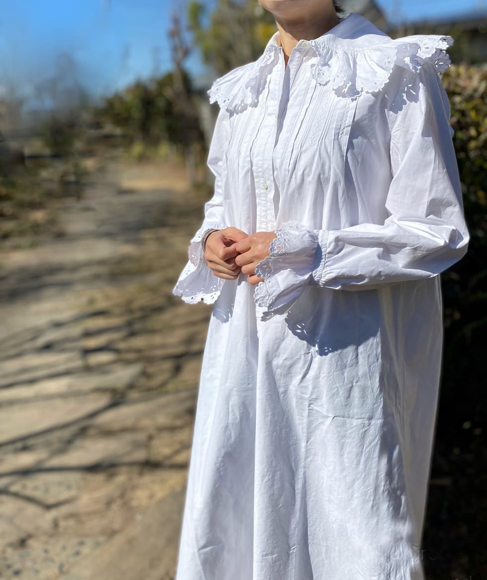 フランスアンティークレースワンピース