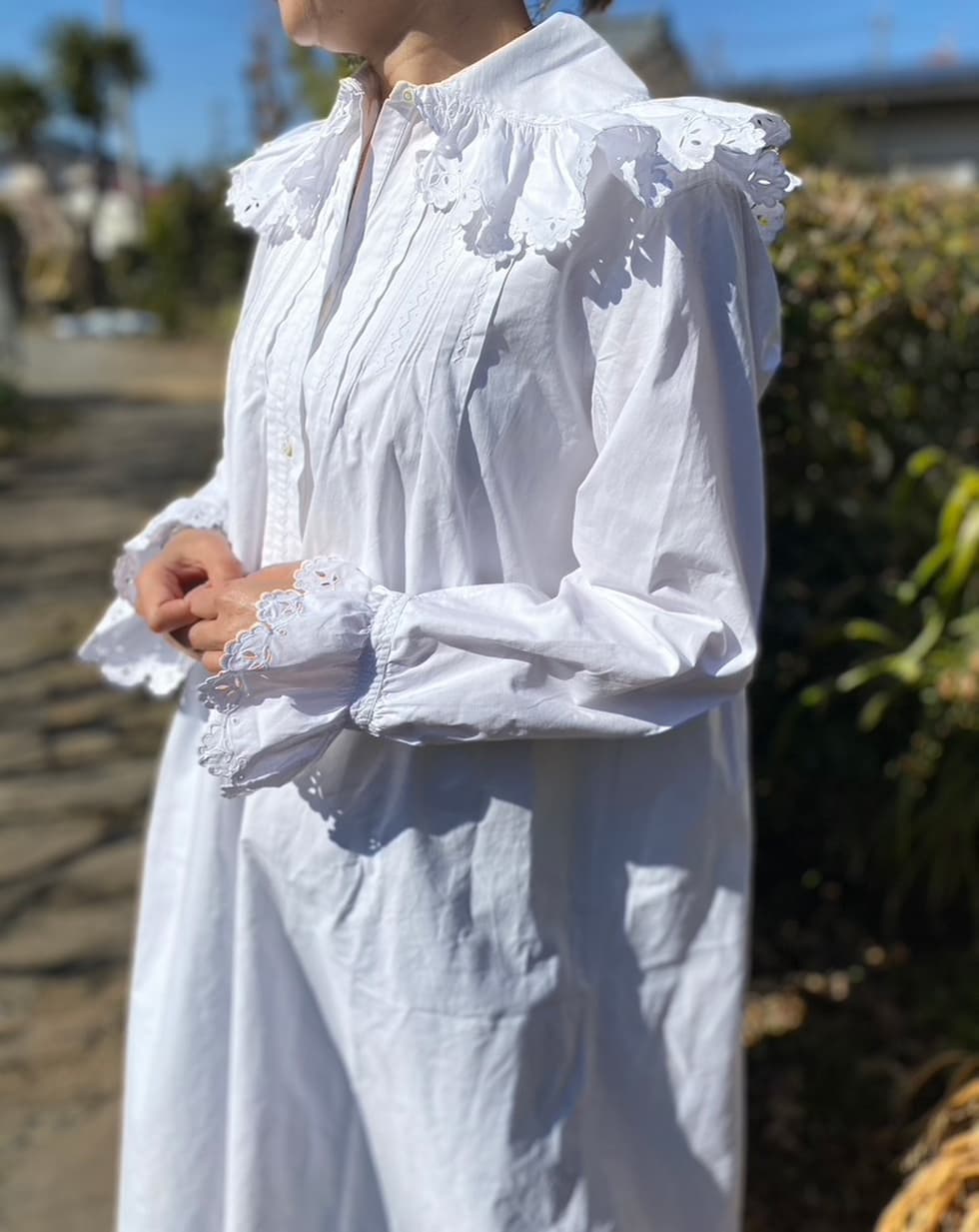 フランスアンティークレースワンピース