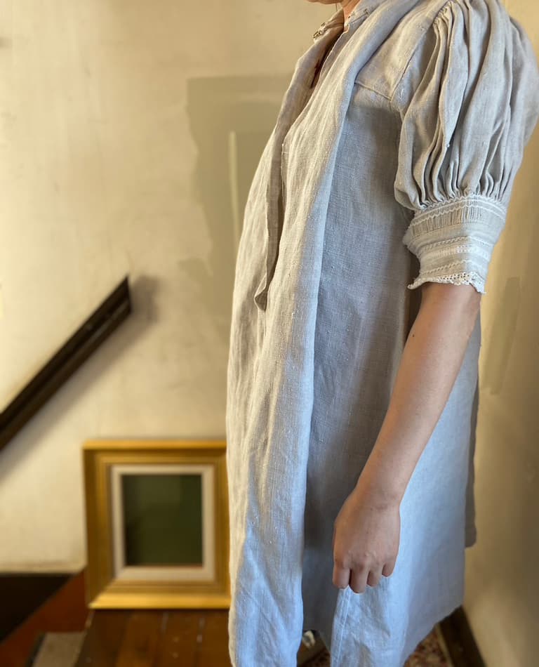 フランスアンティークリネンスモック