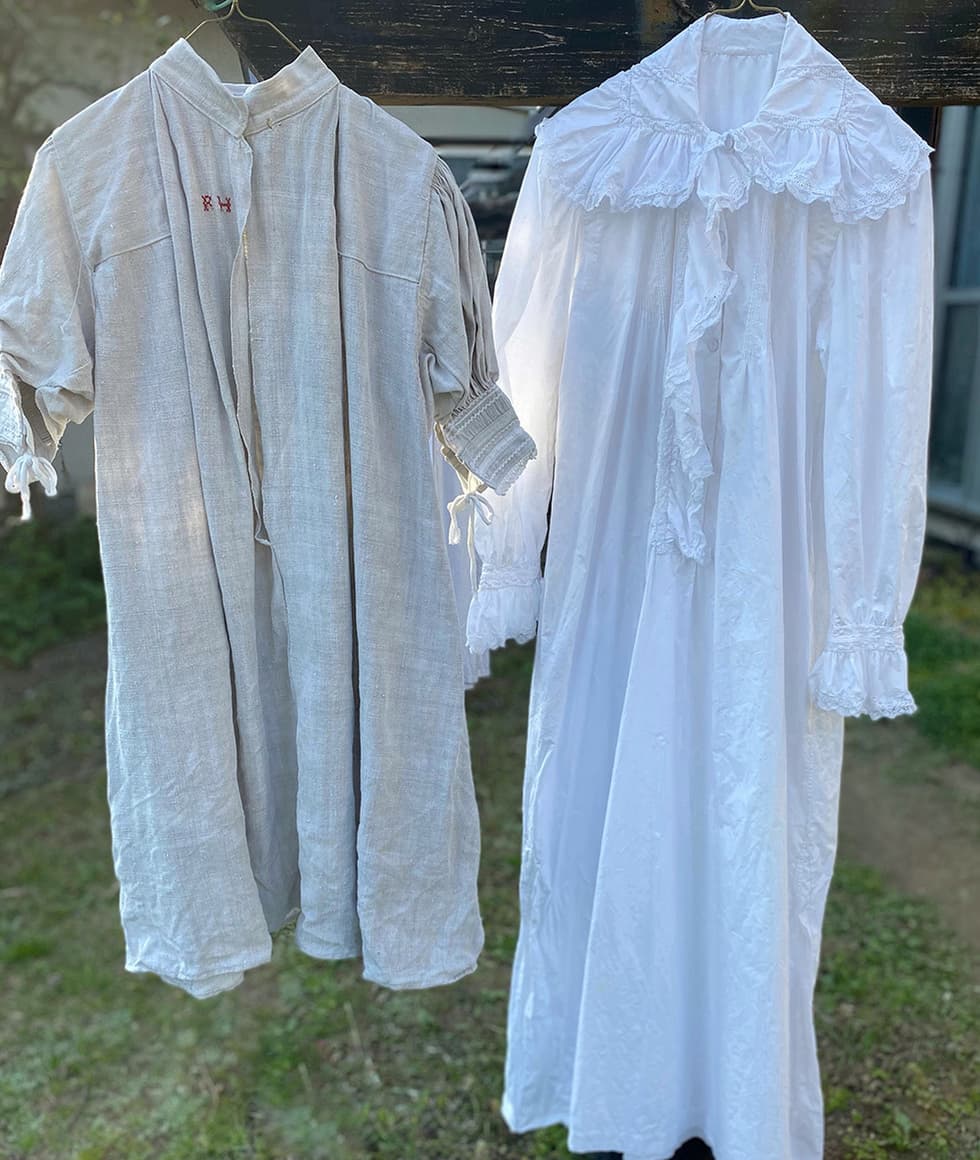 フランスアンティークリネンスモック