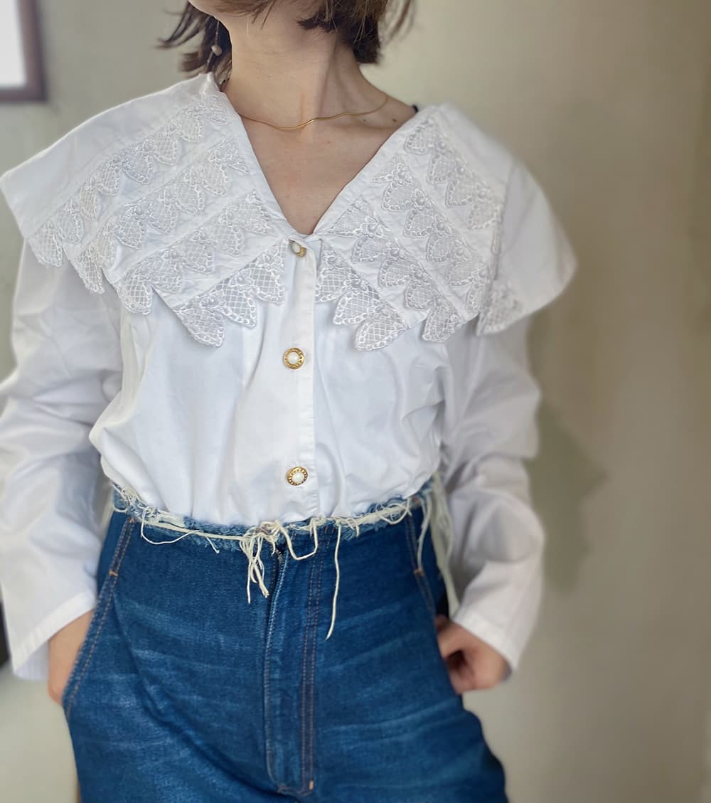 アンティークセーラーカラーブラウスAntiquesailorcollarblouse