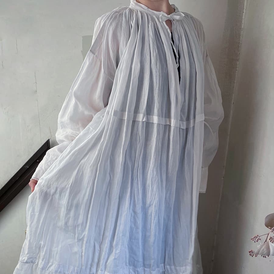 フランスアンティークチャーチスモックドレス