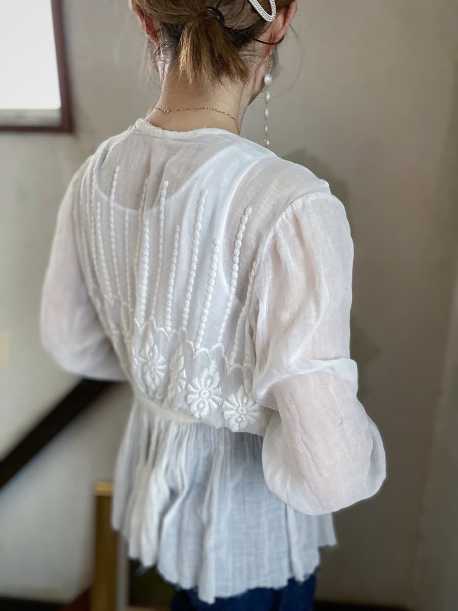 アンティークエドワーディアンペプラムブラウスAntique edwardian blouse