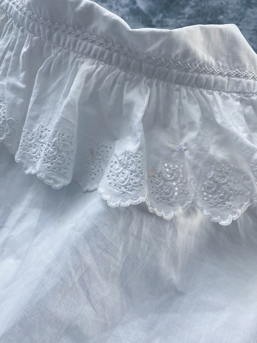 フランスアンティークブラウスフリルレースブラウス