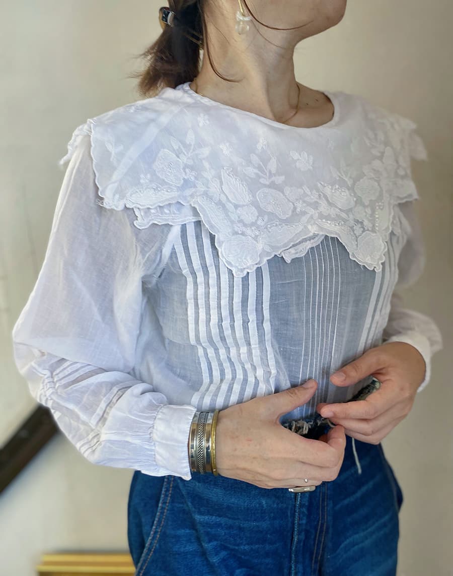 ヴィンテージセーラーカラーブラウスvintageblouse