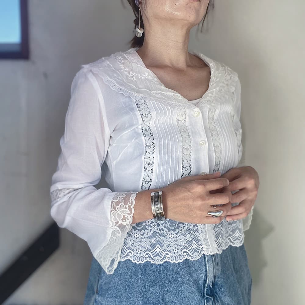 VintageセーラーカラーブラウスAntiquesailorcollarblouseVintageblouse