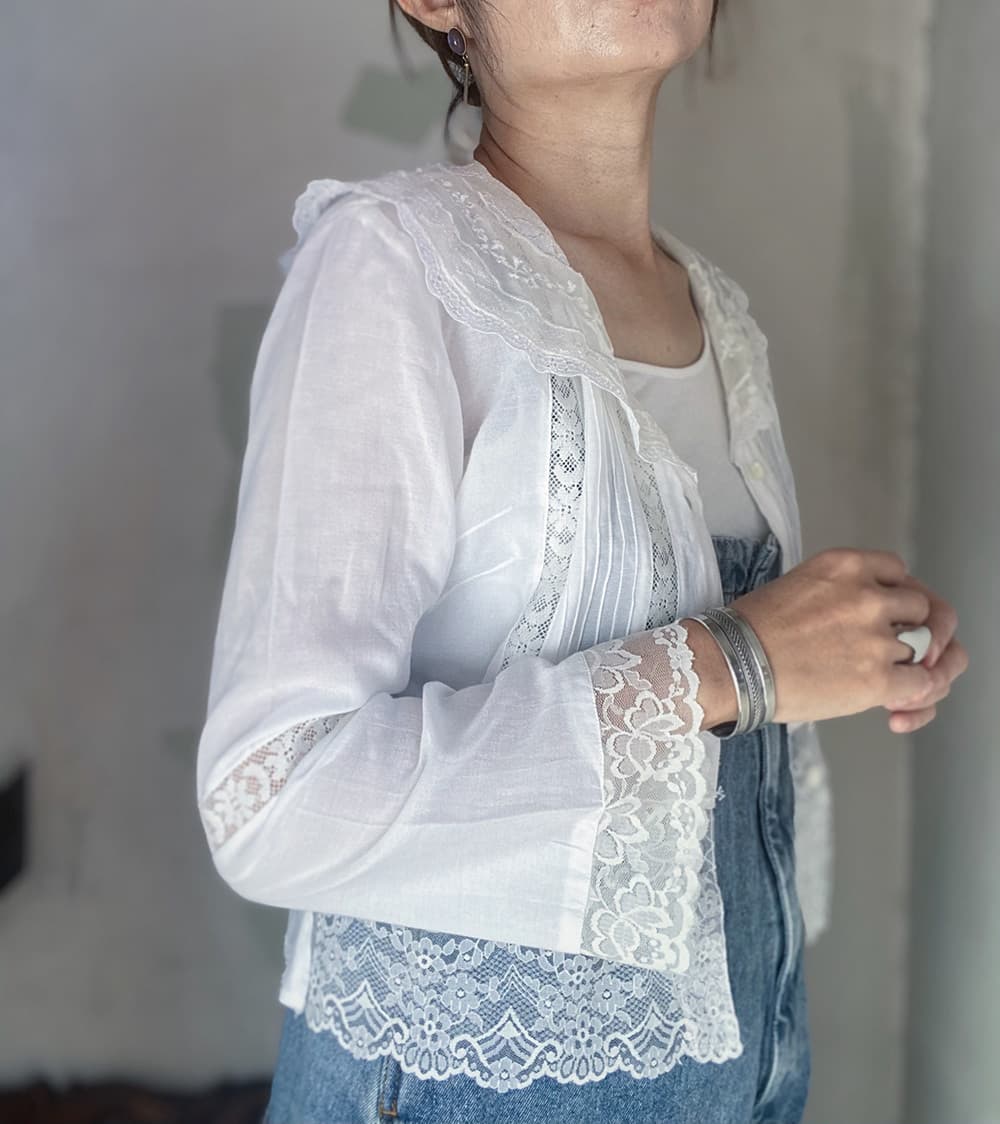 VintageセーラーカラーブラウスAntiquesailorcollarblouseVintageblouse