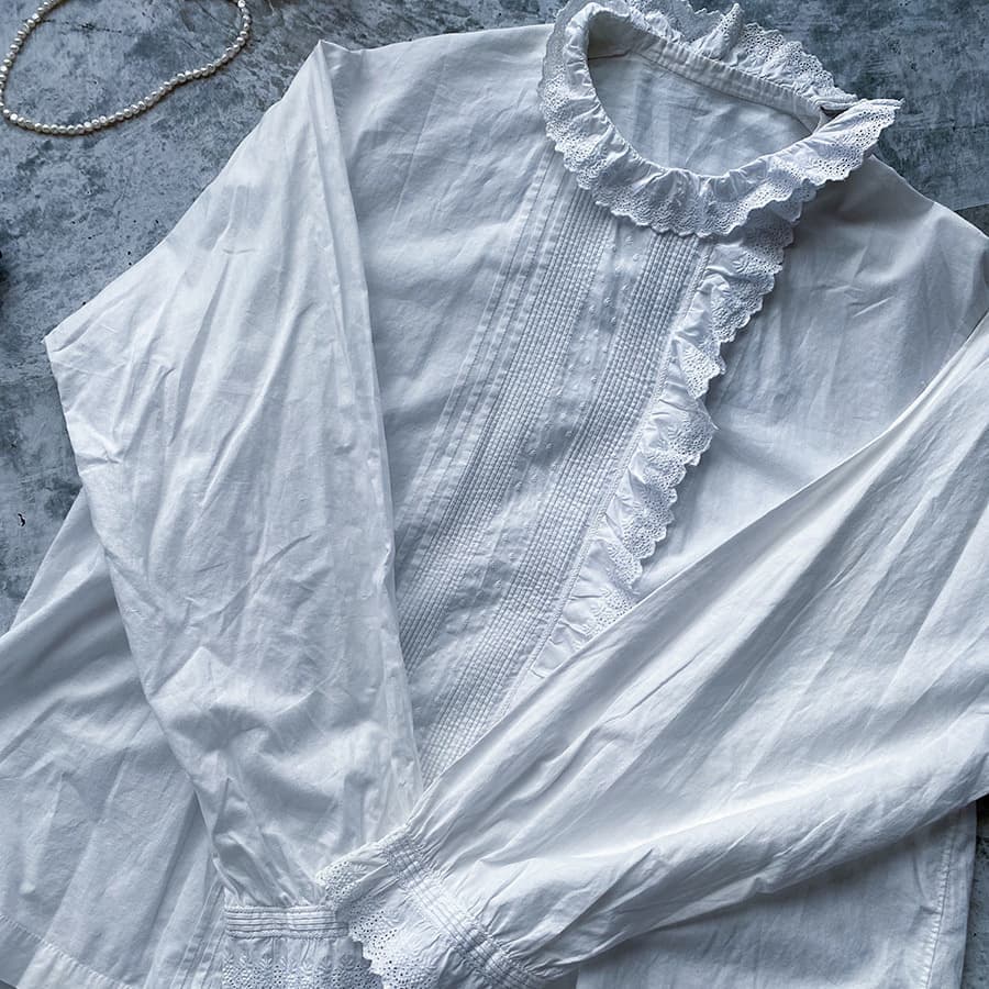 フレンチアンティークブラウスFrenchantiquecottonblouse
